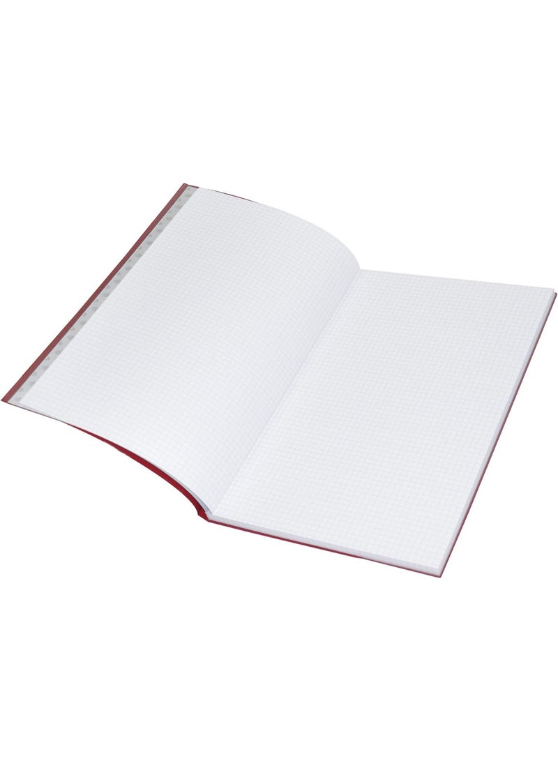 FIS PVC Cover Notebook, Foolscap Size(33.0x20.3cm), 96 Sheets, 5mm Square Grid Lines, Color Maroon, Pack of 5 Pieces-FSNBFS2QPVC5MMR - Image 2